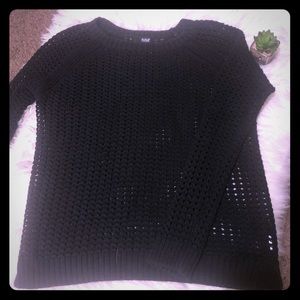 a.n.a black open weave sweater